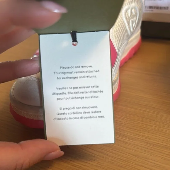 Gucci White and Pink Sneakers - Picture 9 of 11